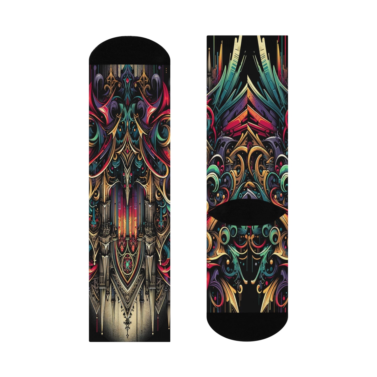 Mystical Archways: Gothic Fusion Socks