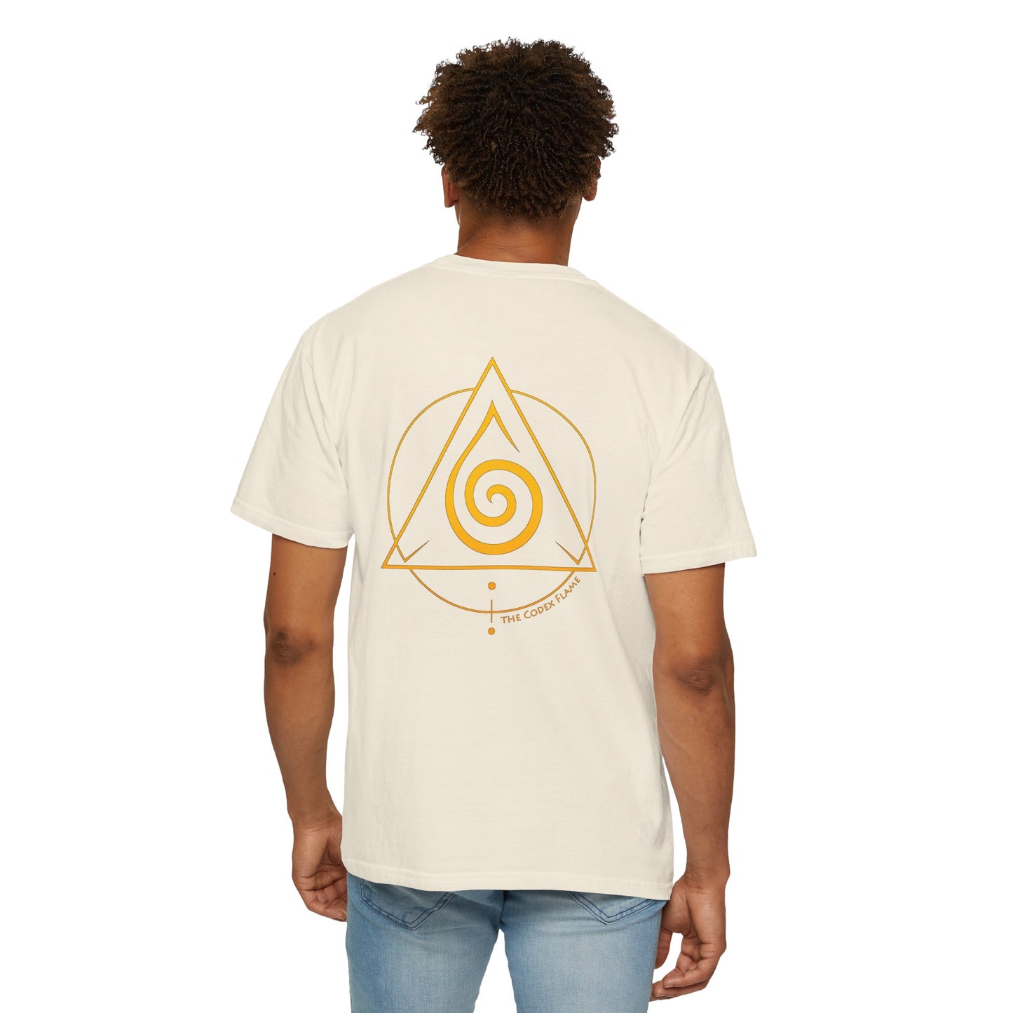 Codex Flame Spiral T-Shirt – Sacred Geometry Design