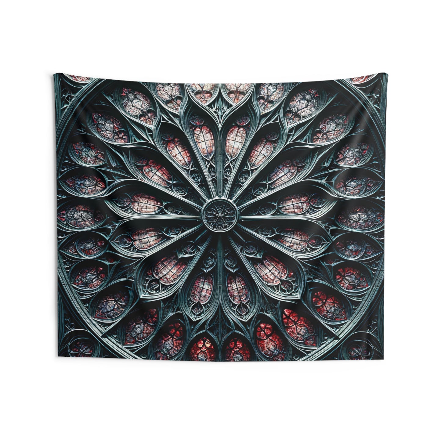 Gothic Spectrum: Vivid Stained Glass Tapestry