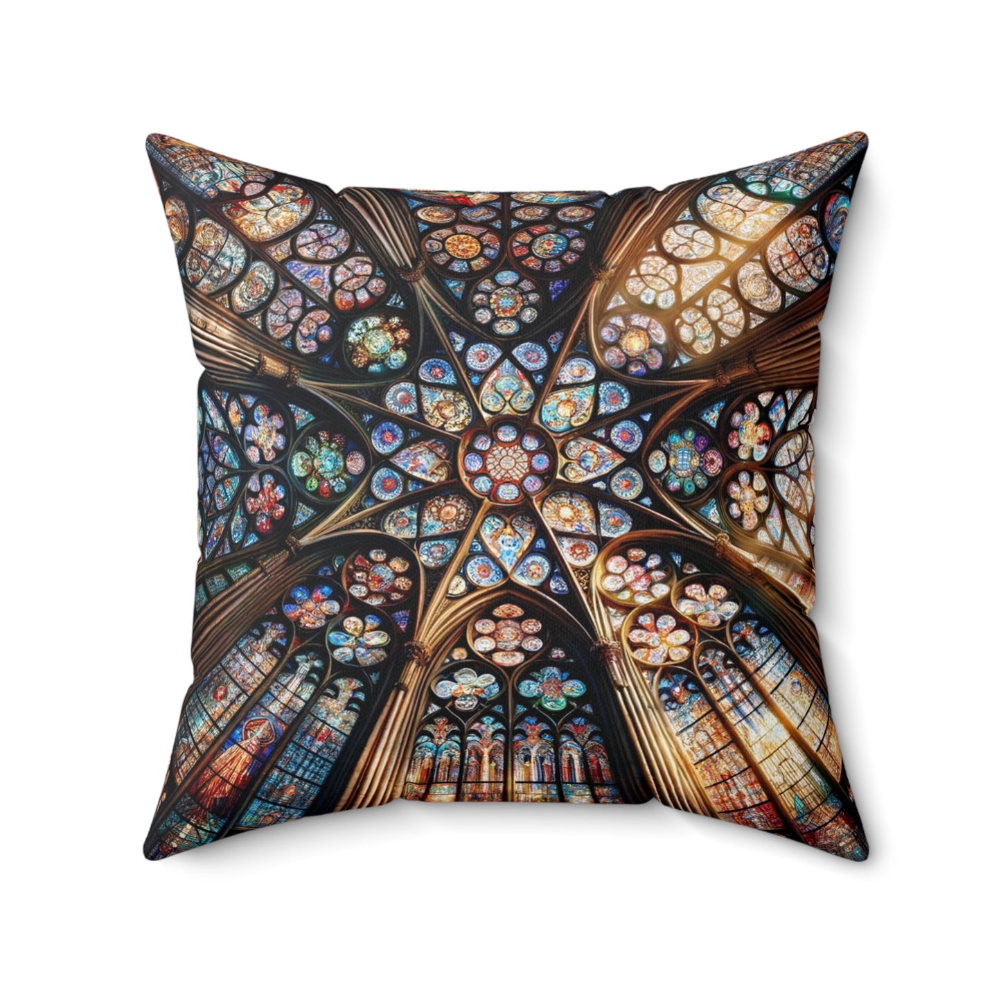 Cathedral Glow: Stained Glass Cushion