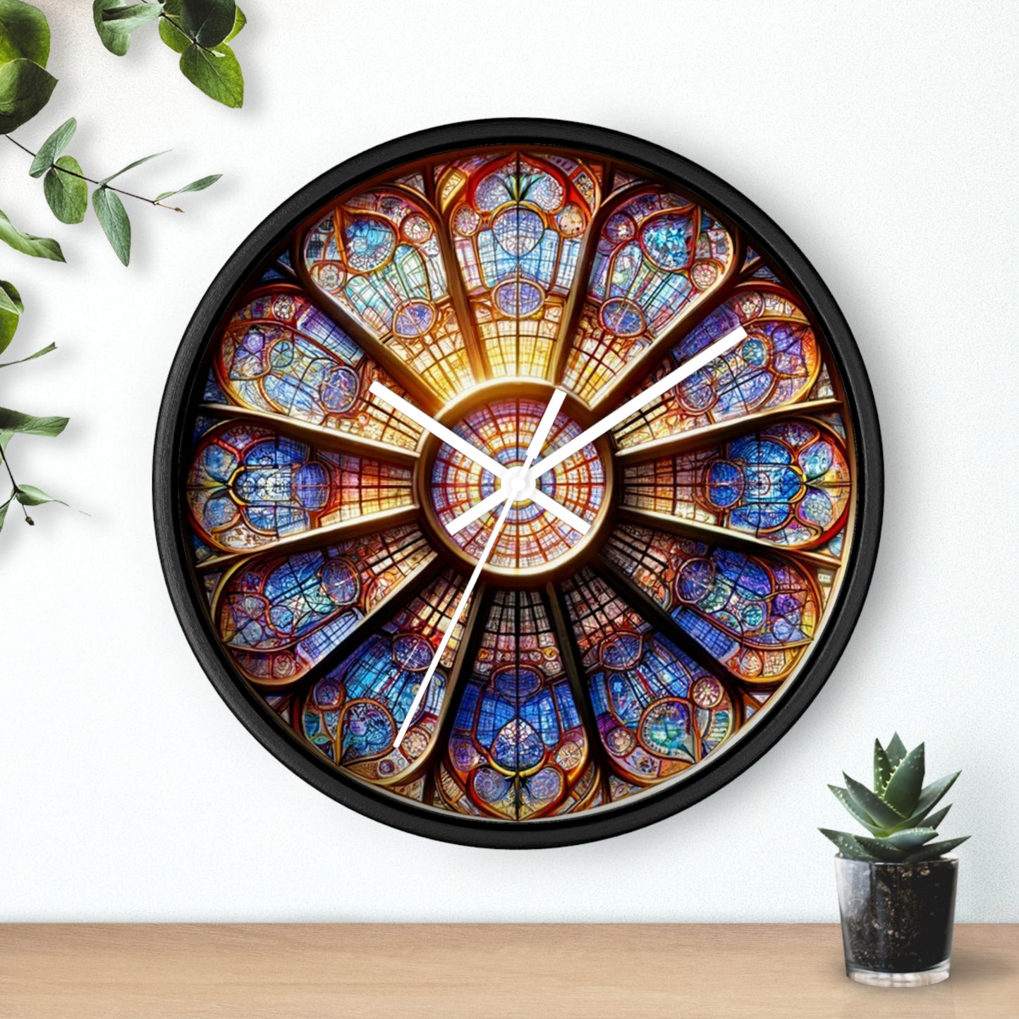 Stained Glass Wall Clock