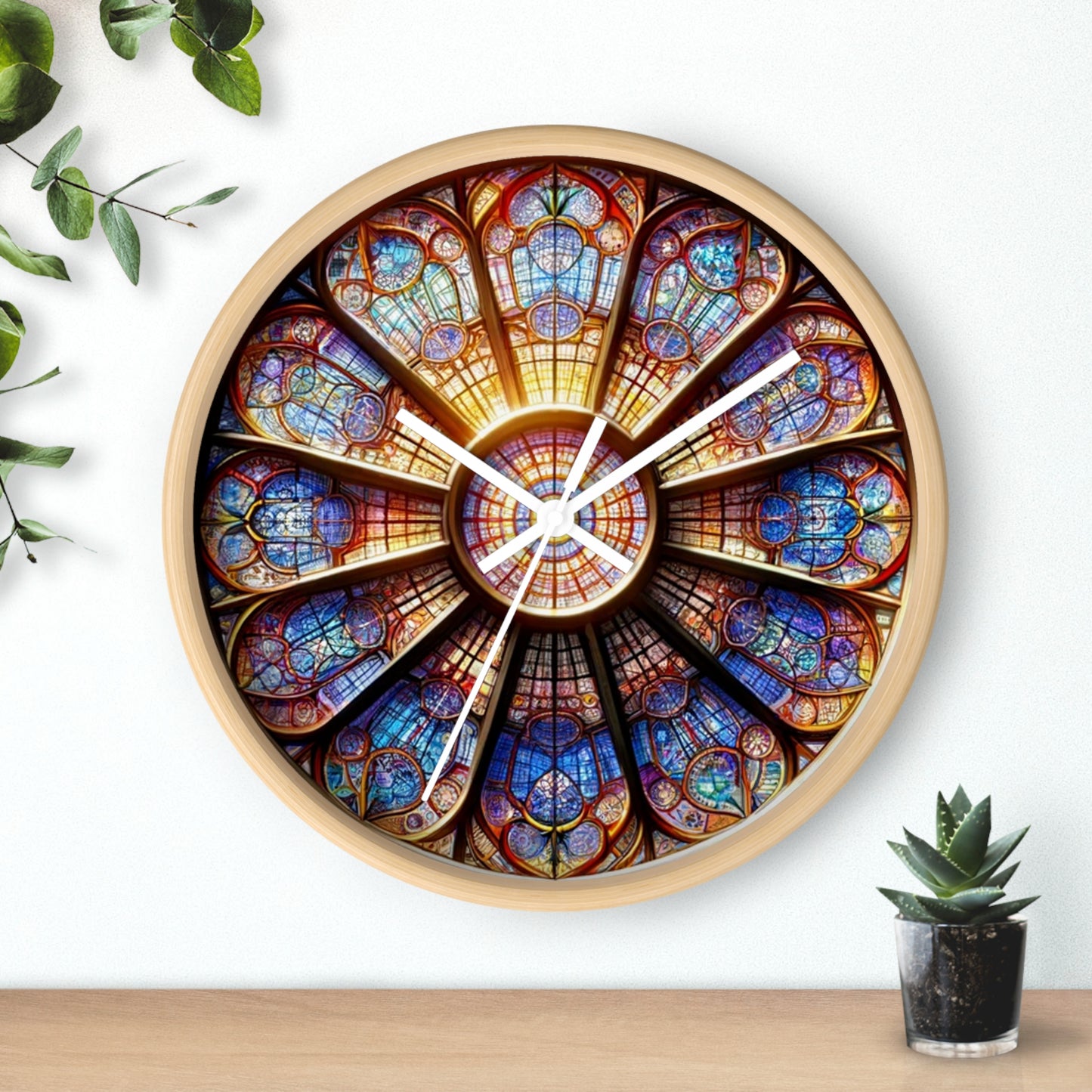Stained Glass Wall Clock