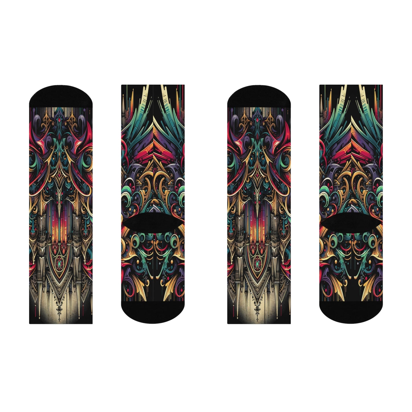 Mystical Archways: Gothic Fusion Socks