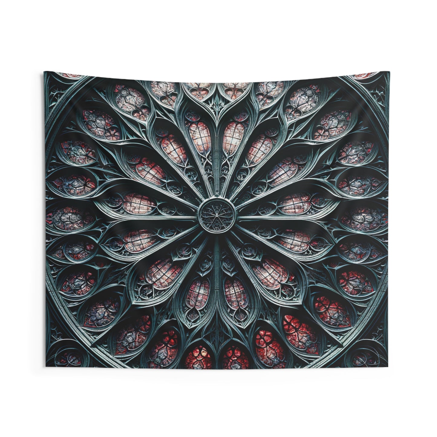 Gothic Spectrum: Vivid Stained Glass Tapestry