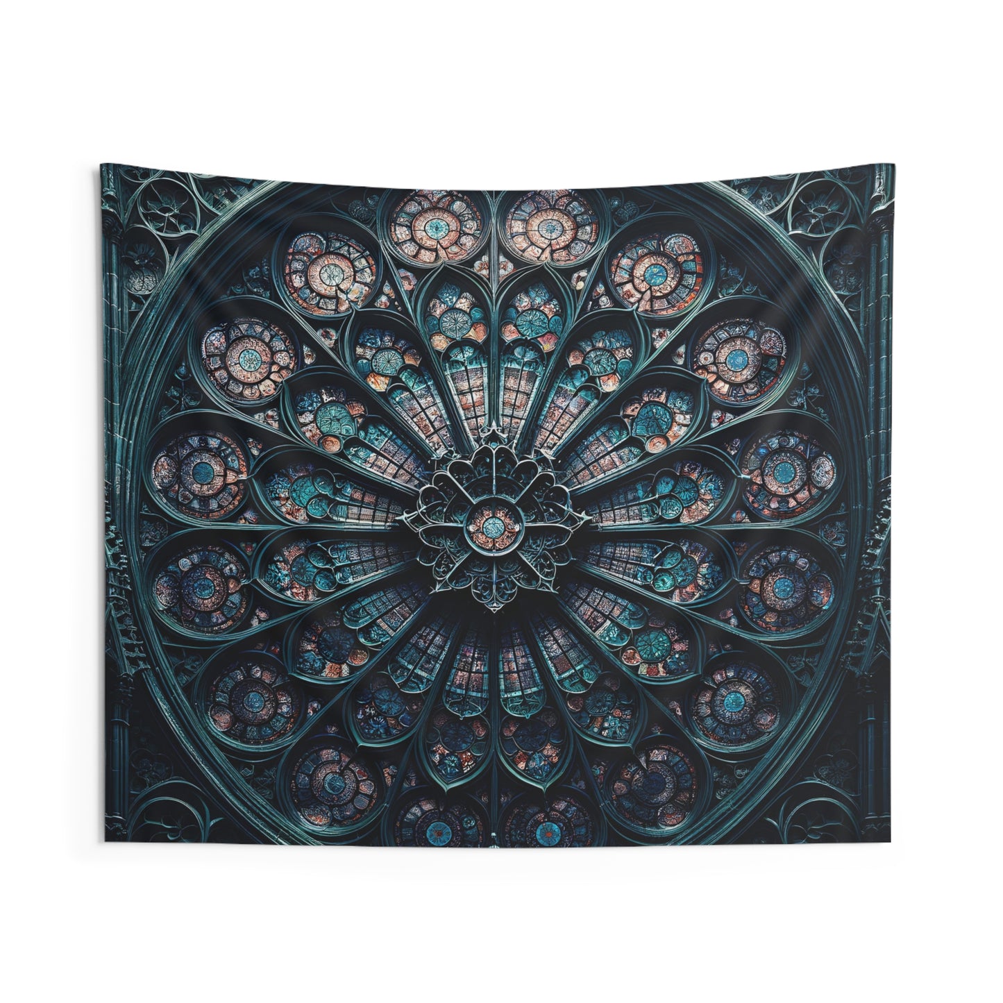 Luminous Rosette: The Stained Glass Floral Tapestry