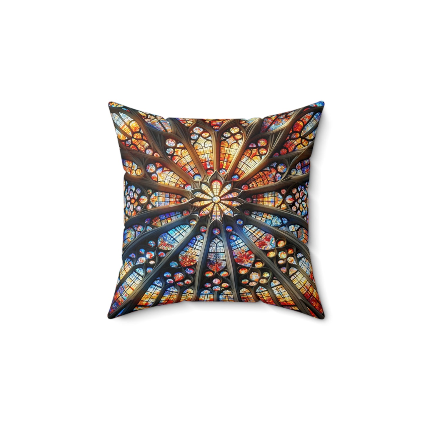 Cathedral Glow: Stained Glass Cushion