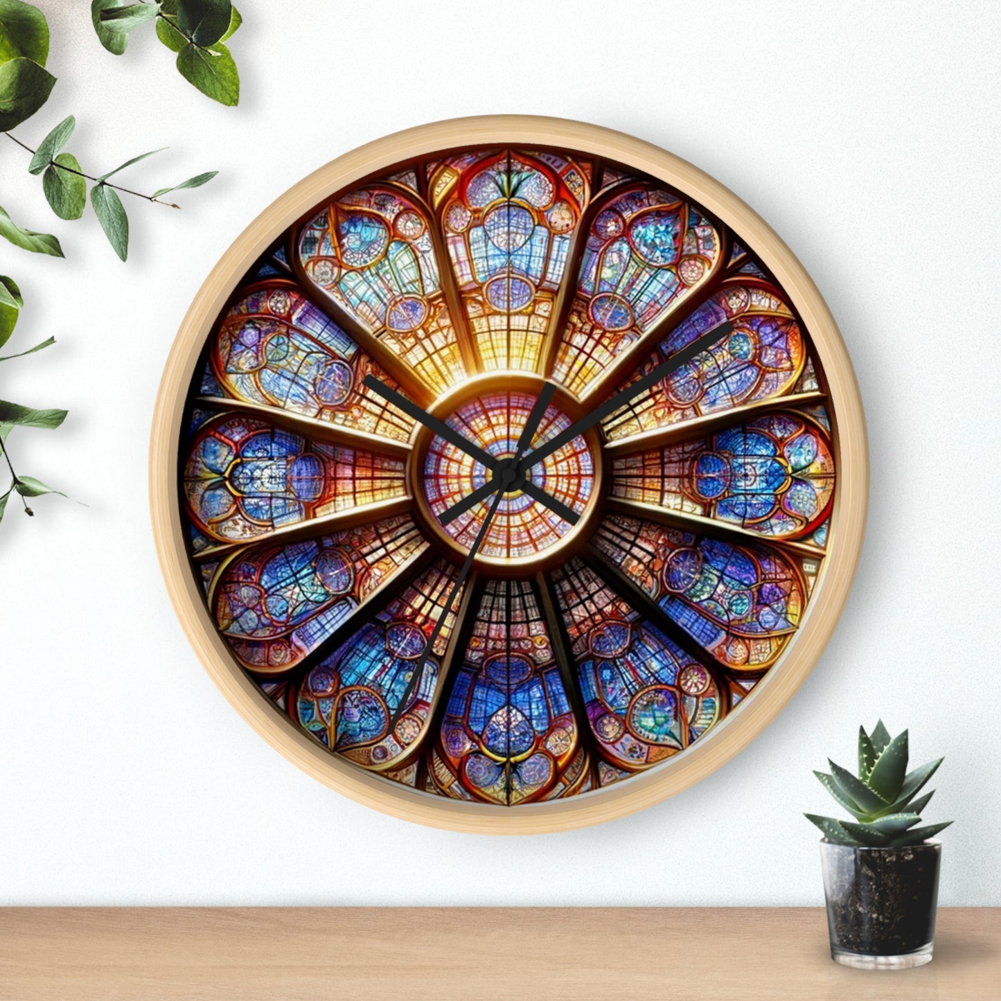 Stained Glass Wall Clock