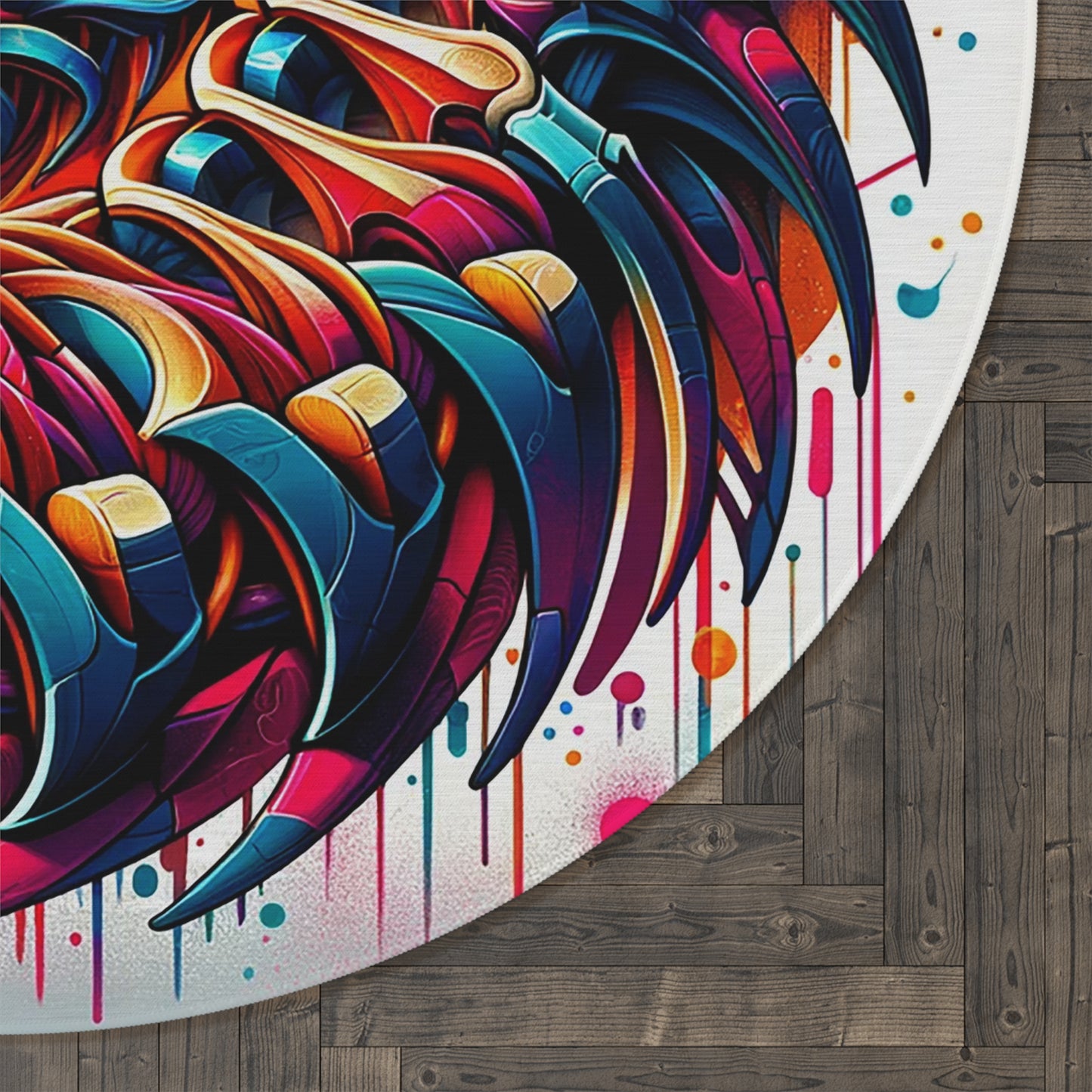Palette Vortex: 5' Artistic Round Rug