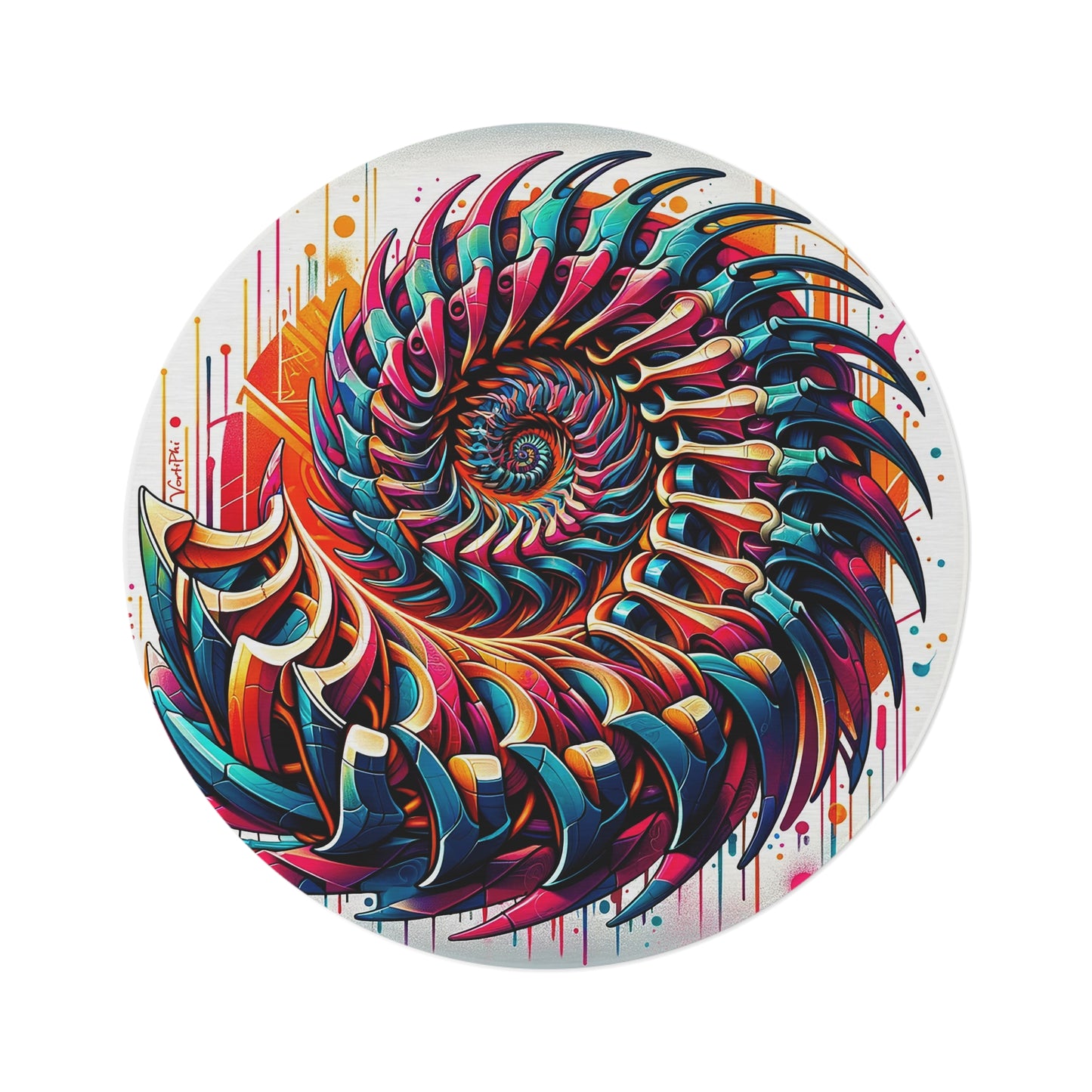 Palette Vortex: 5' Artistic Round Rug