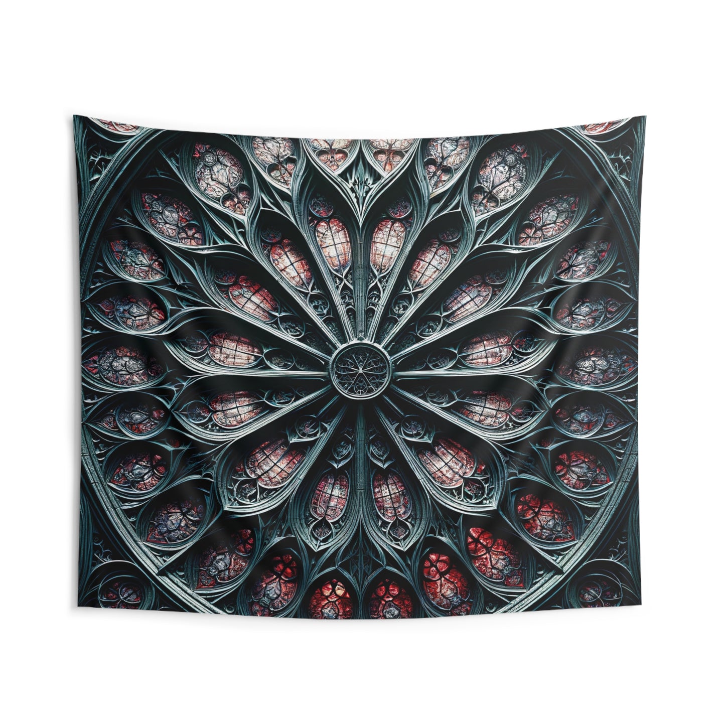 Gothic Spectrum: Vivid Stained Glass Tapestry