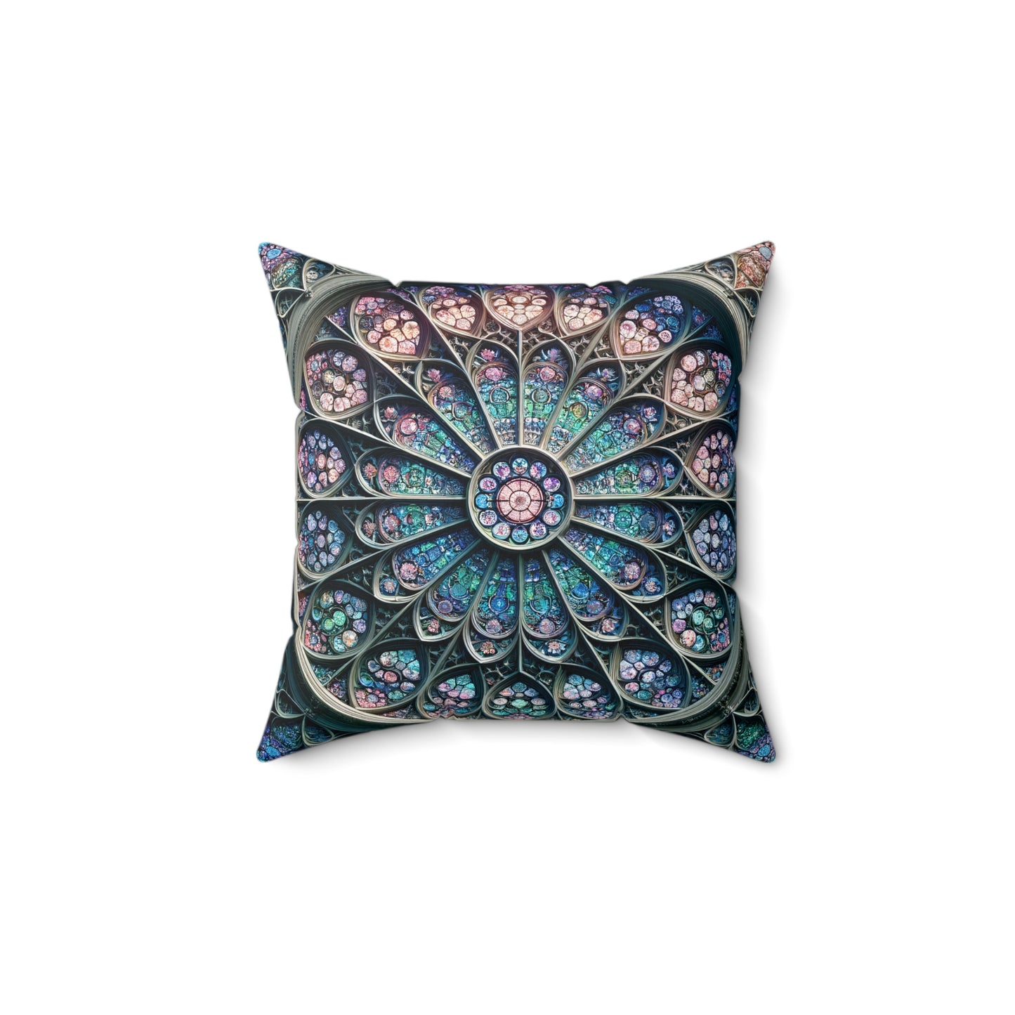 Spectral Splendor: The Double-Sided Stained Glass Print Pillow