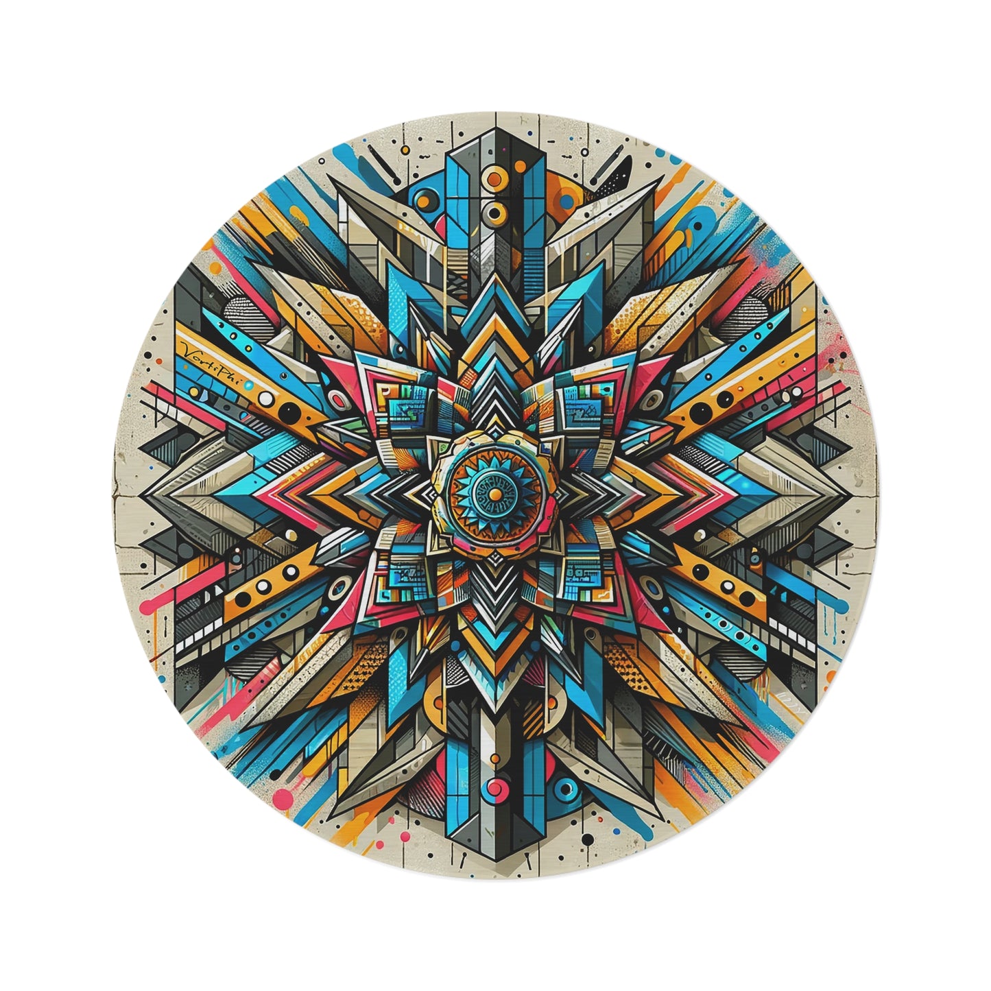 Vibrant Mandala-Inspired Floor Art