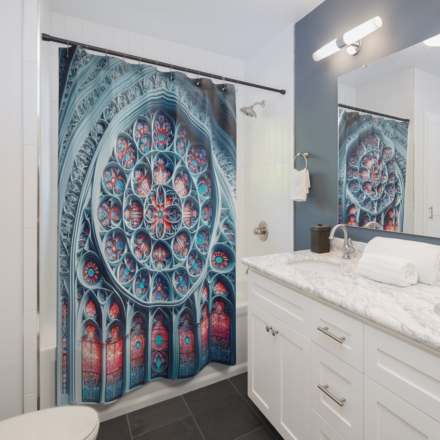 Radiant Glowing Cathedral Shower Curtains