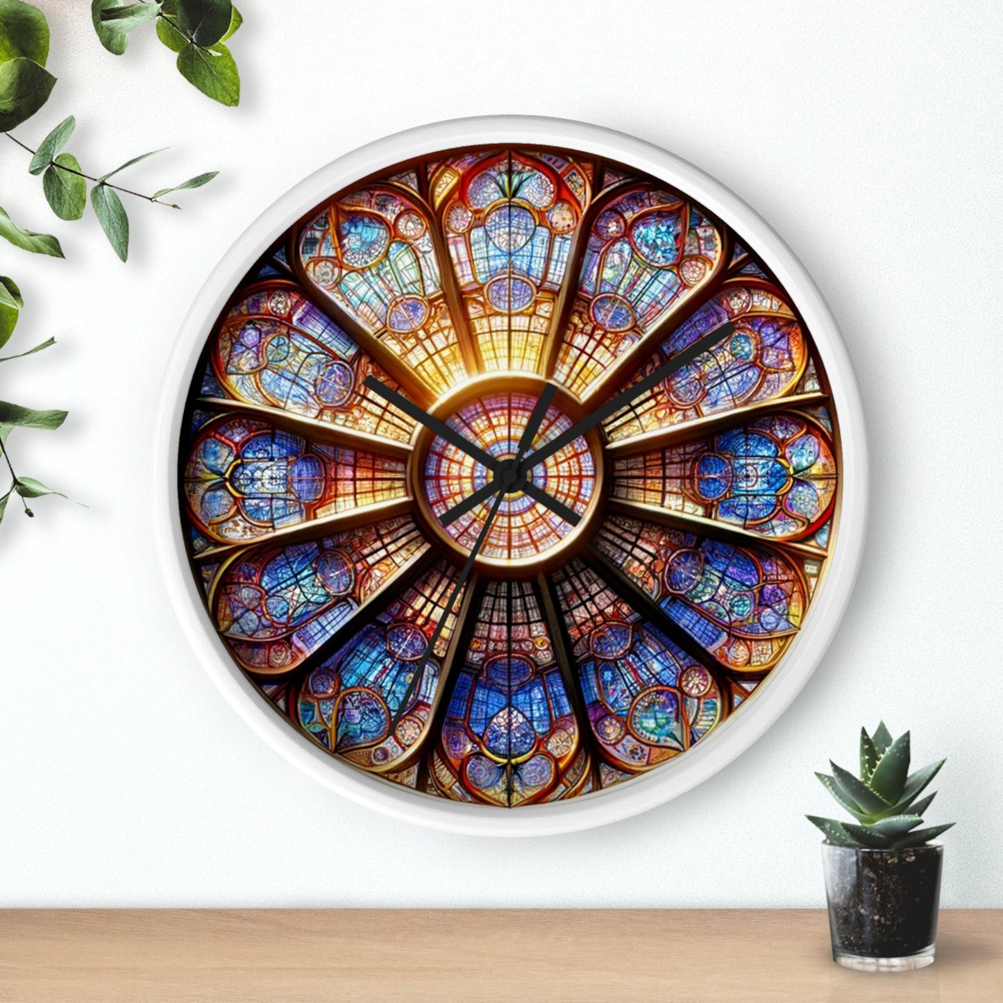 Stained Glass Wall Clock