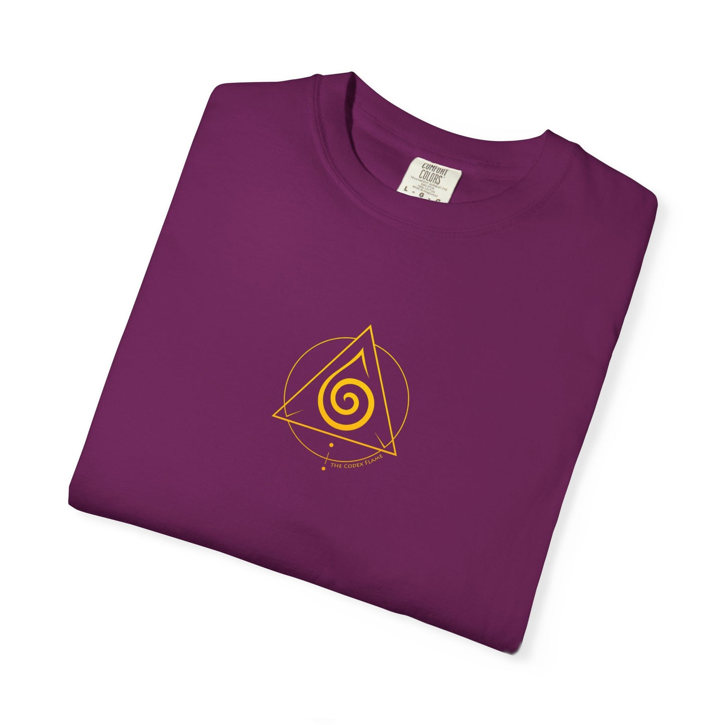 Codex Flame Spiral T-Shirt – Sacred Geometry Design