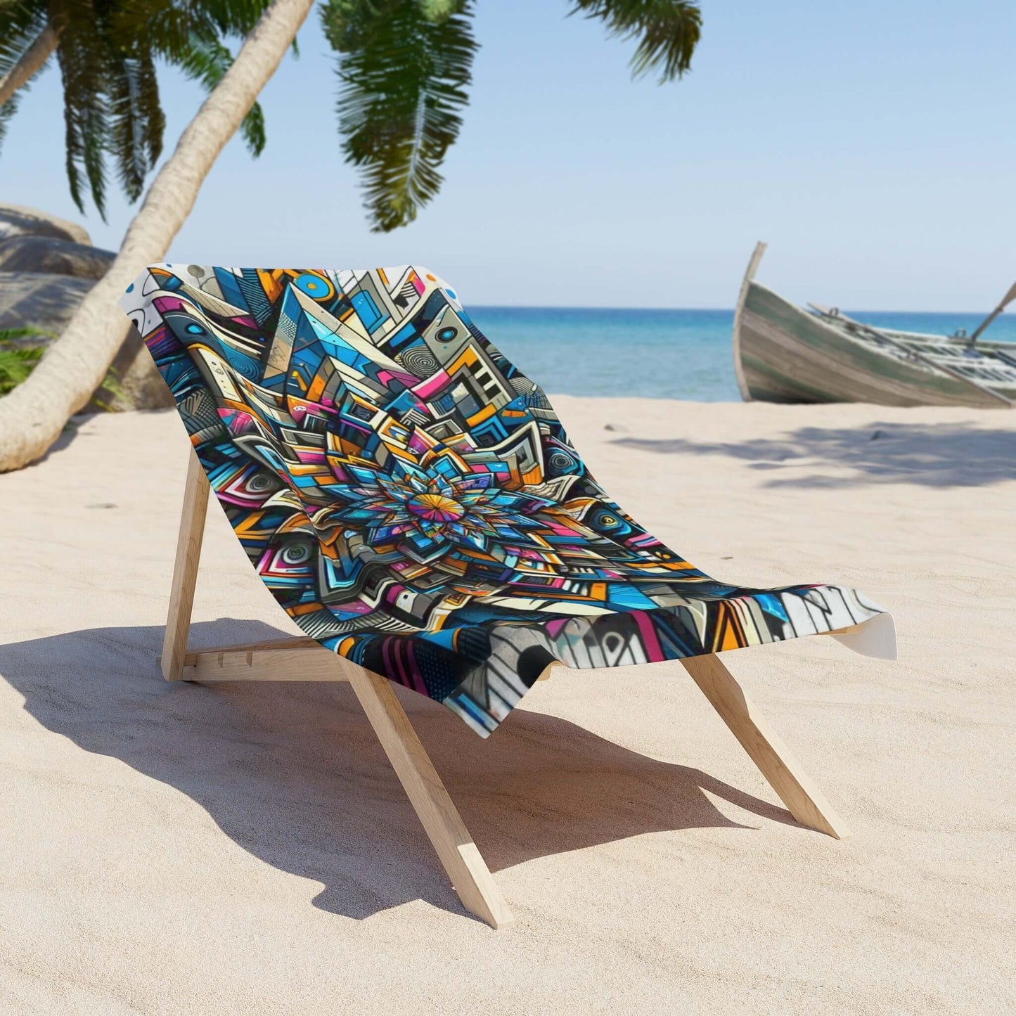 Geometric Mandala Modern Contemporary Colorful Pattern Home Pool Beachside Towel Rose Window Gothic Architecture Centripetal Centrifugal Vortex Cross