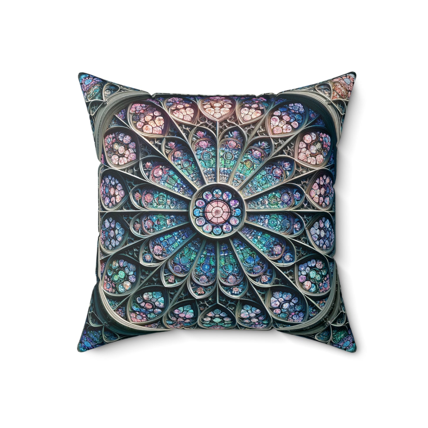 Spectral Splendor: The Double-Sided Stained Glass Print Pillow
