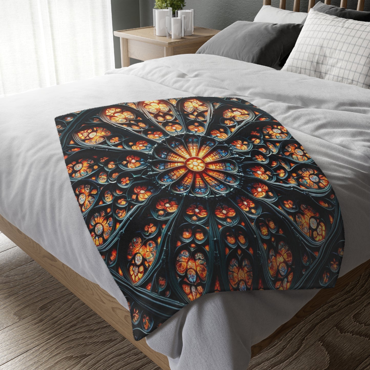 Fiery Cathedral Mandala _Double Sided Print