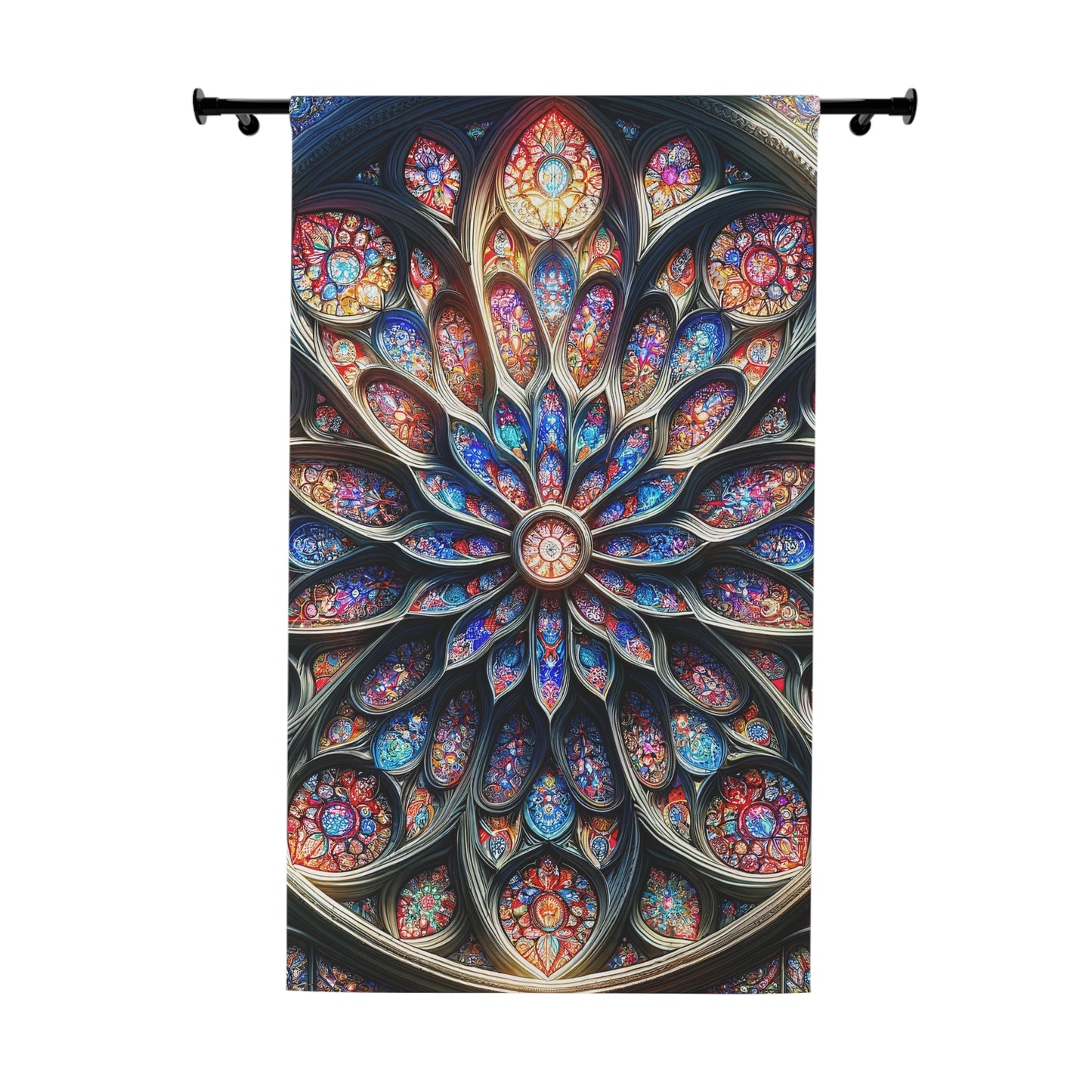 Vibrant Colorful Rose Window Curtian- Blackout