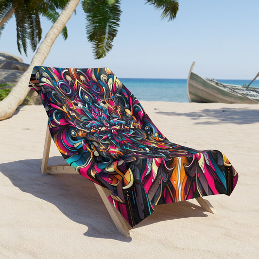 Chromatic Cascade Beach Towel