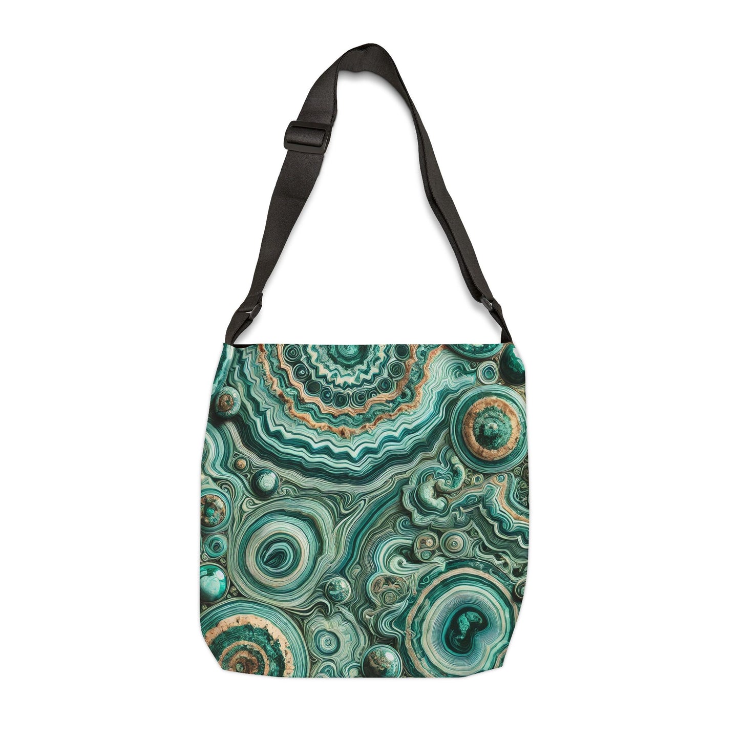 Tote Bag with Malachite and Chrysocolla Rocks Design