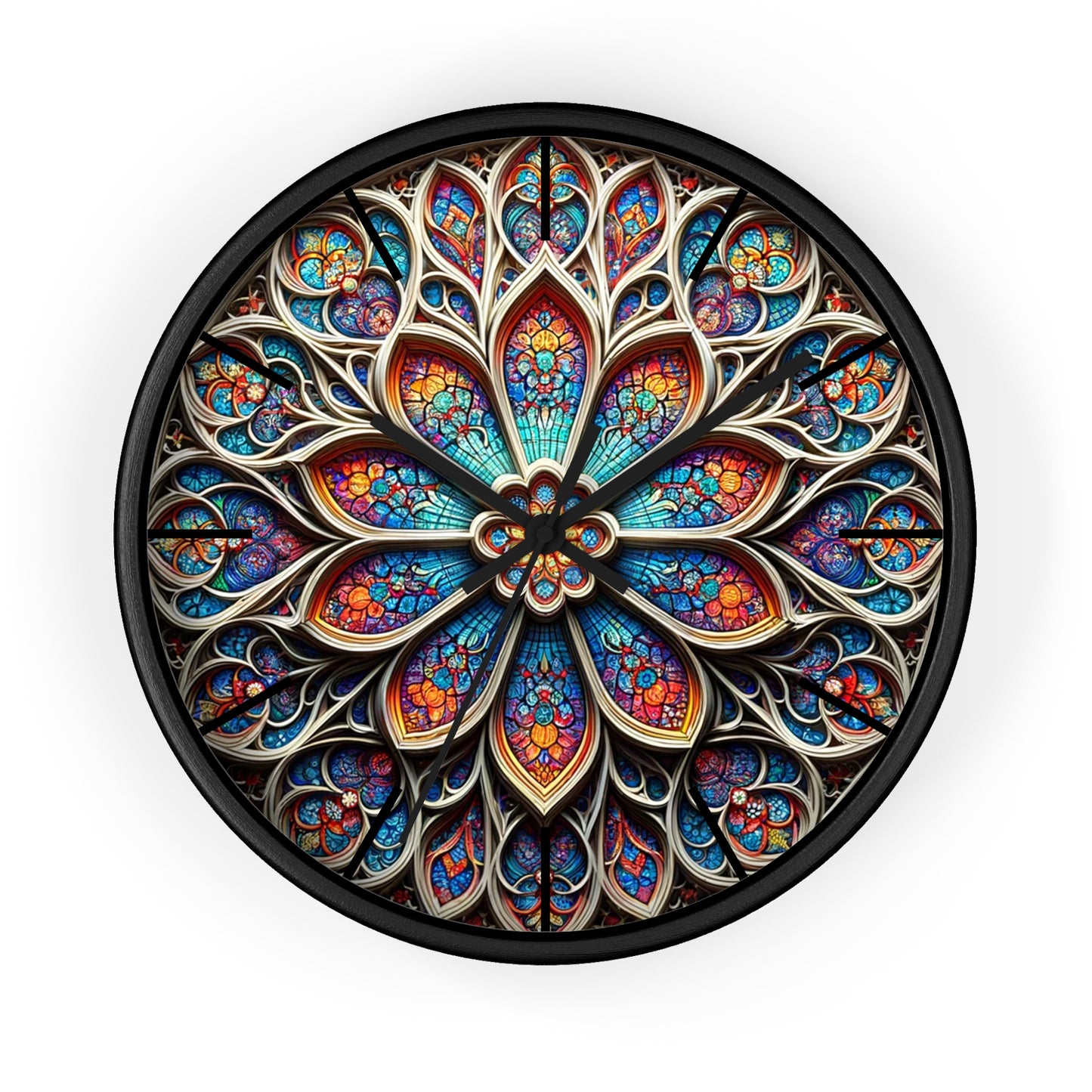 Vibrant Stained Glass-Inspired Wall Clock