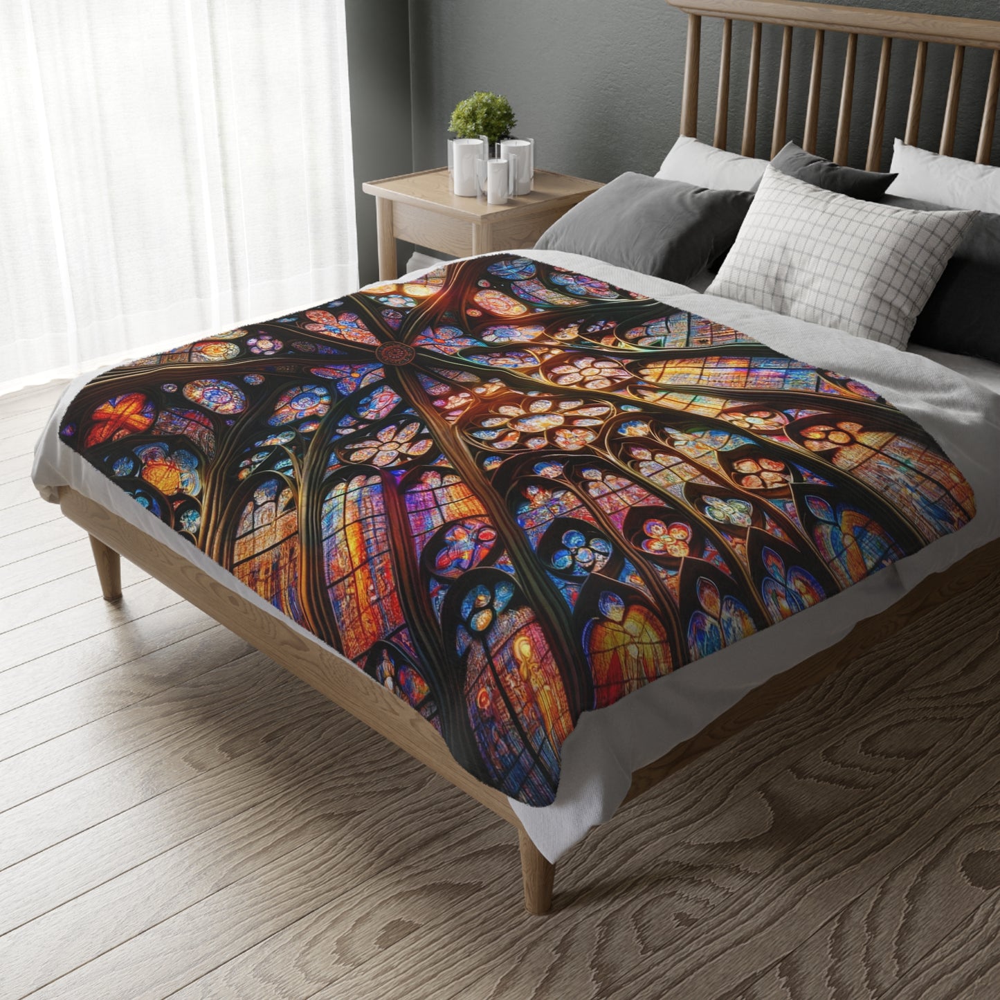 Stained Glass Bedspread- Double Sided Print