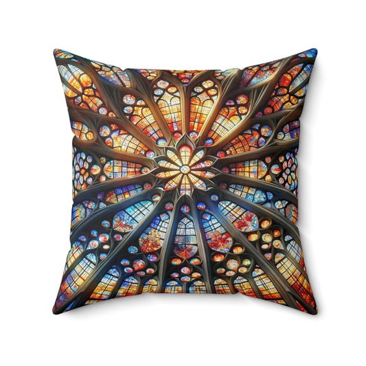 Cathedral Glow: Stained Glass Cushion