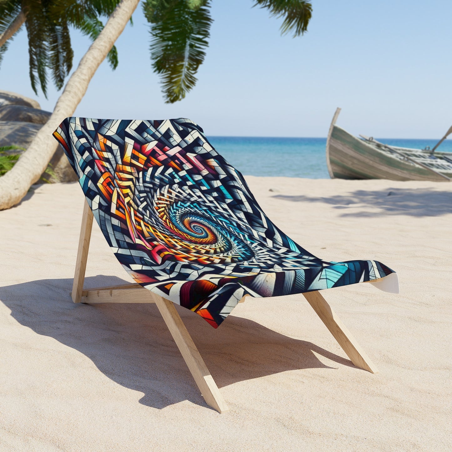 Geometric Spiral Beach Towel