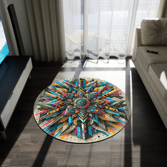 Vibrant Mandala-Inspired Floor Art