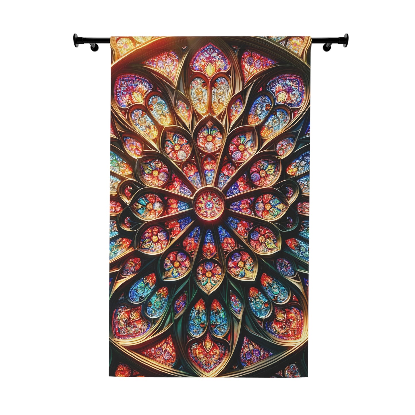 Vibrant Colorful Stained Glass Window Curtain