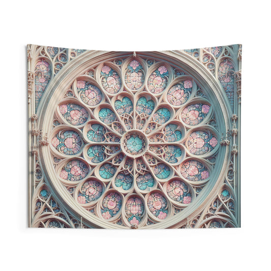 Pastel Perfection: The Rosette Window Tapestry