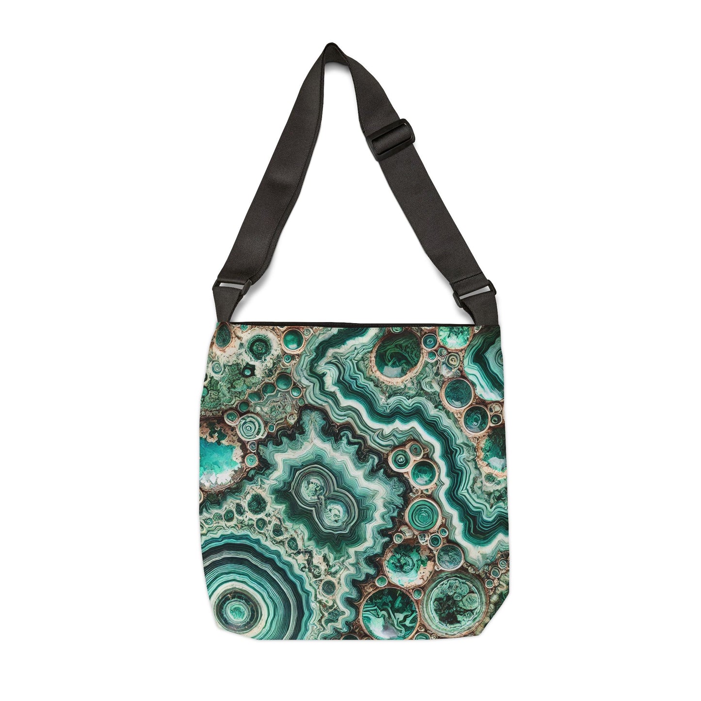 Tote Bag with Malachite and Chrysocolla Rocks Design