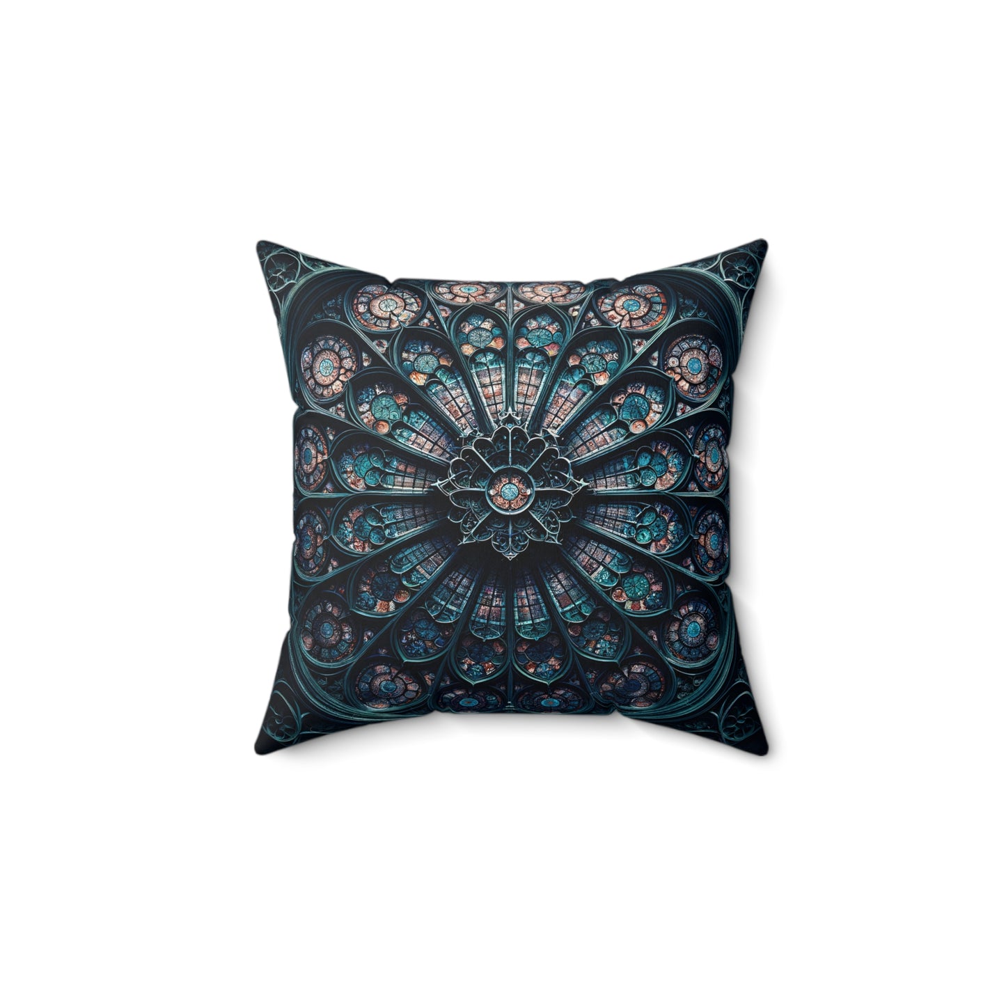 Midnight Mosaic: The Celestial Double-Sided Stained Glass Pillow