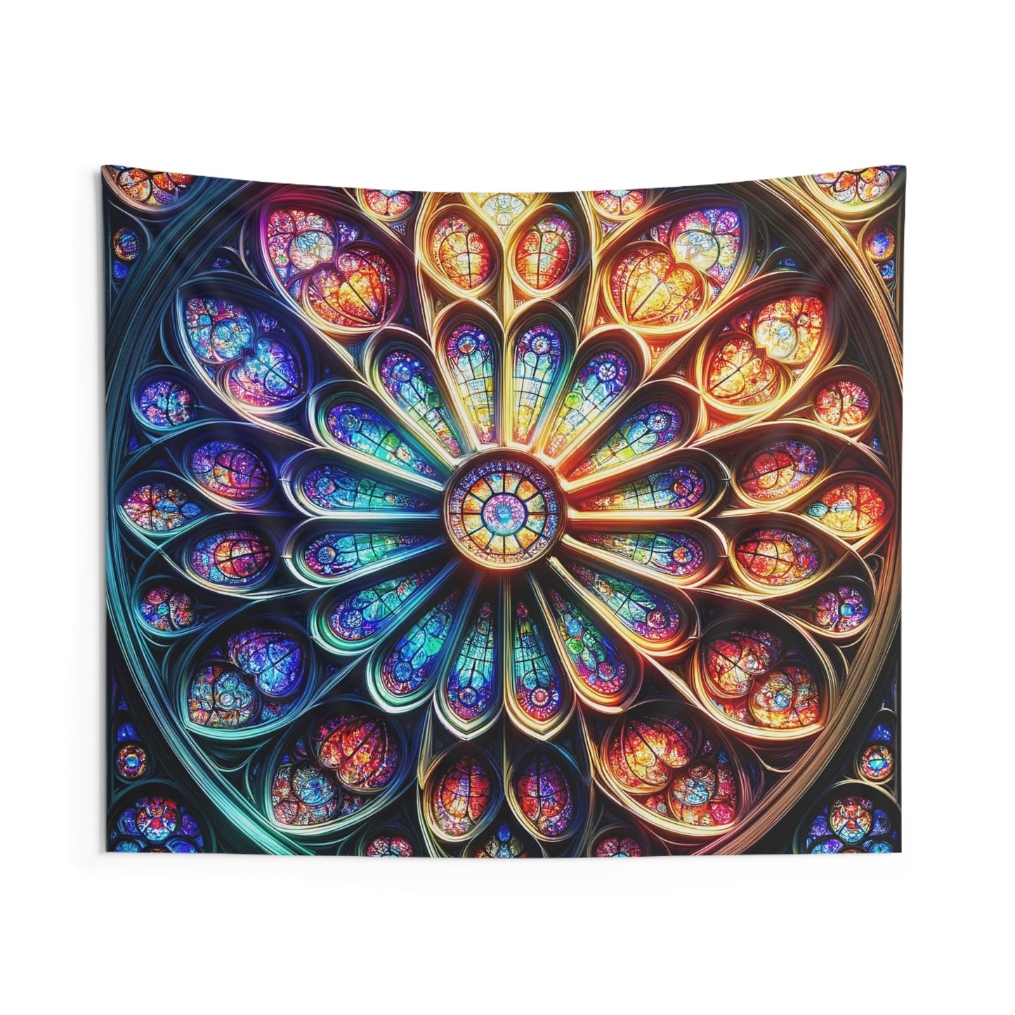 Radiant Cathedral Mandala Tapestry