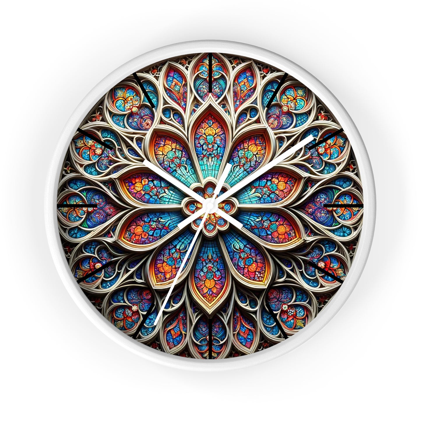 Vibrant Stained Glass-Inspired Wall Clock