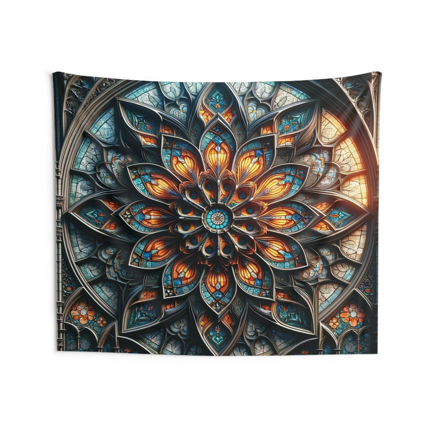 Radiant Mandala: The Sunlit Stained Glass Tapestry