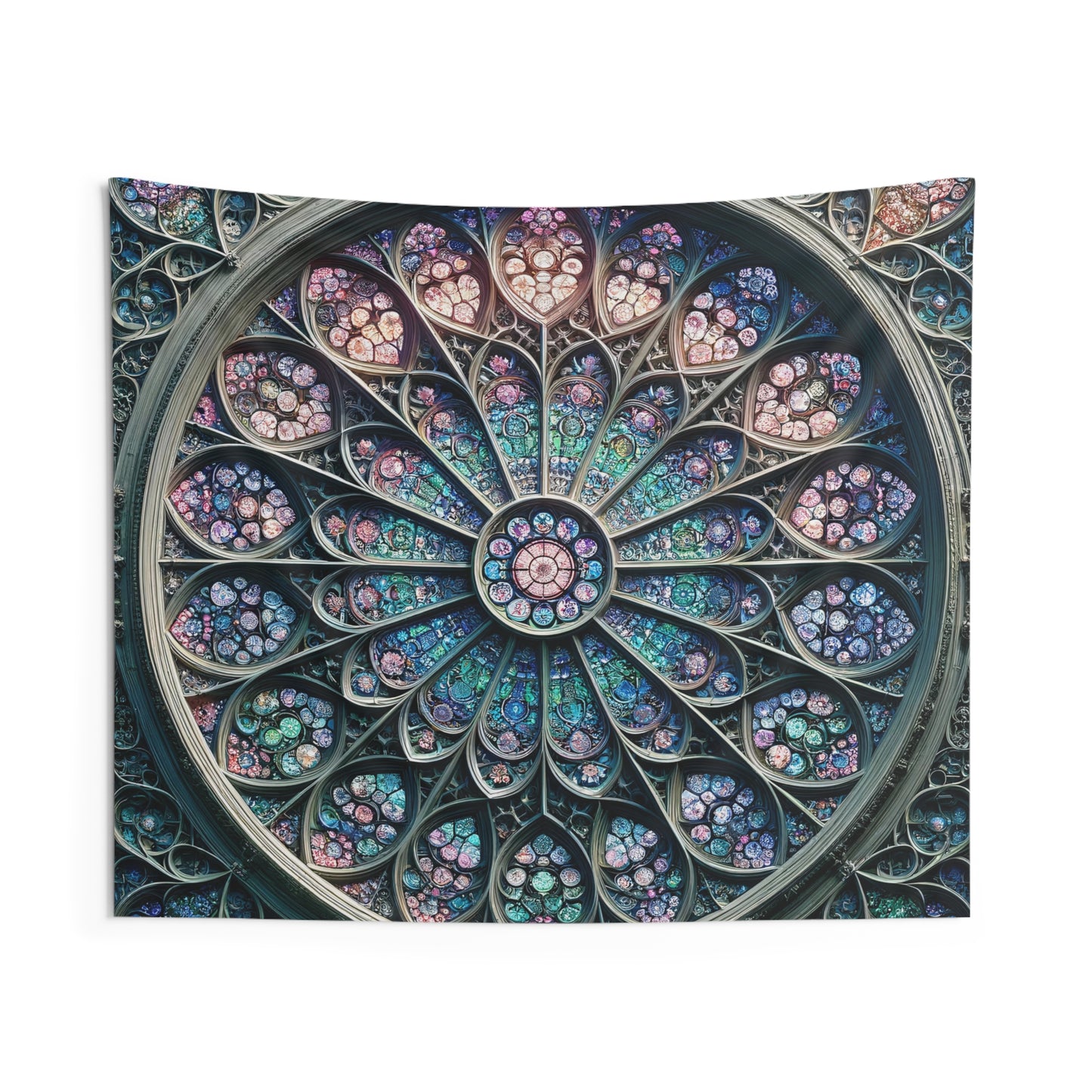 Enchanted Rosette: The Stained Glass Illusion Tapestry