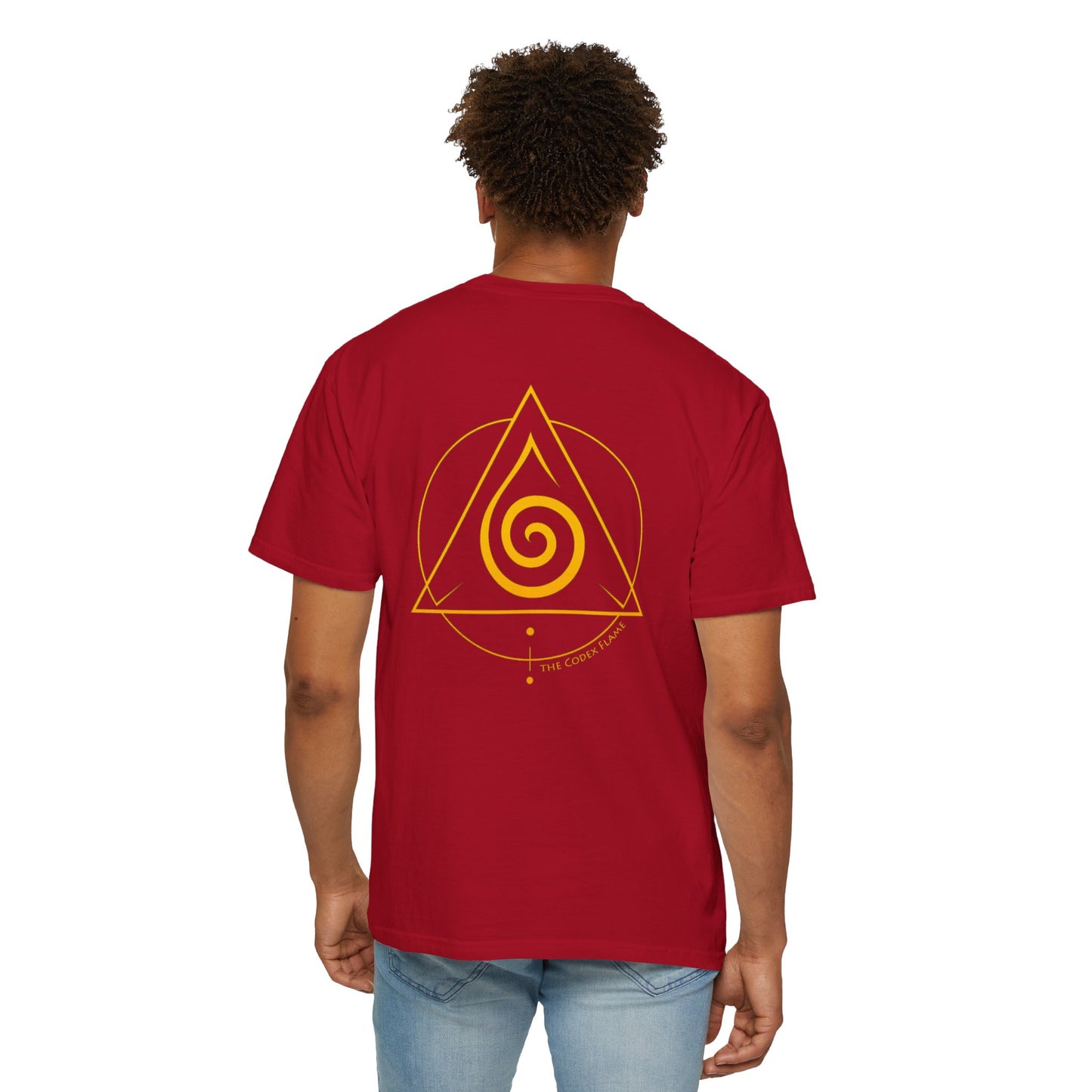 Codex Flame Spiral T-Shirt – Sacred Geometry Design