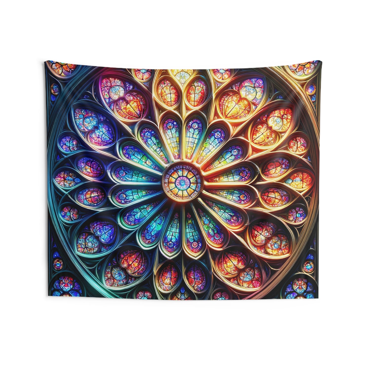 Radiant Cathedral Mandala Tapestry