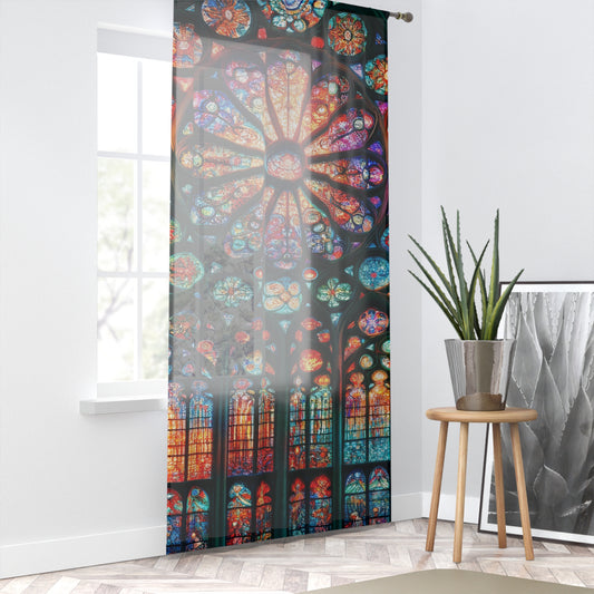 Sheer Stained Glass Window Curtian