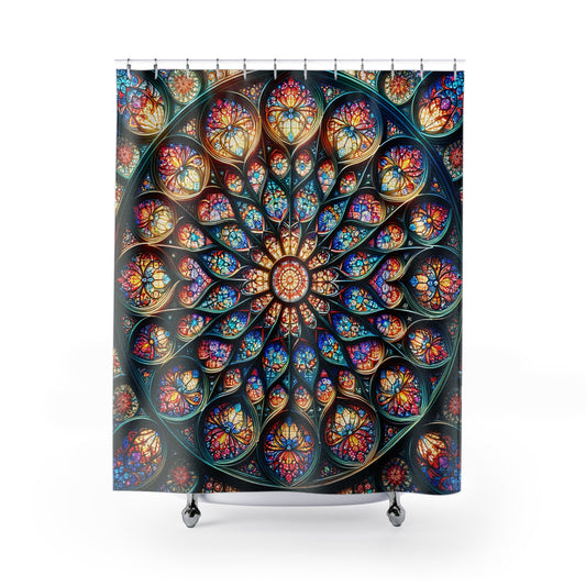 Colorful Grace Cathedral Rose Window Shower Curtain