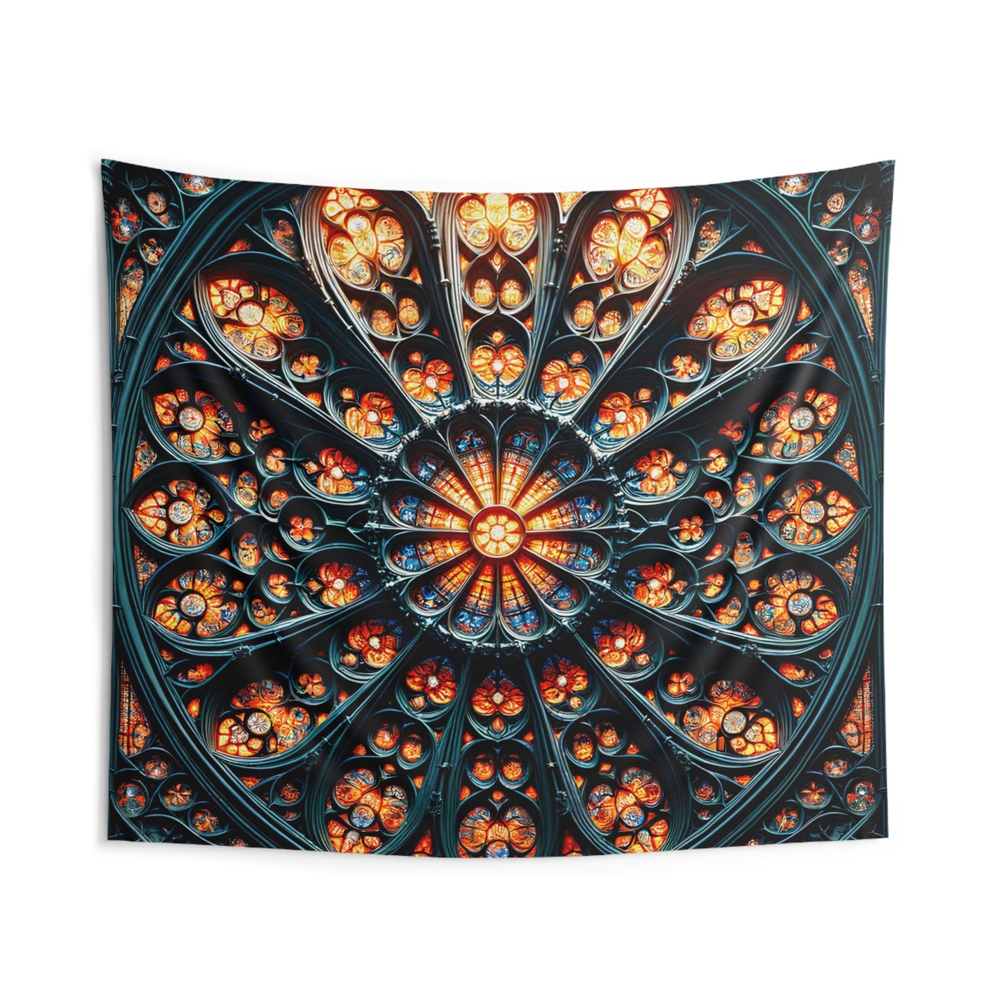 Radiant Mandala: The Sunlit Stained Glass Tapestry