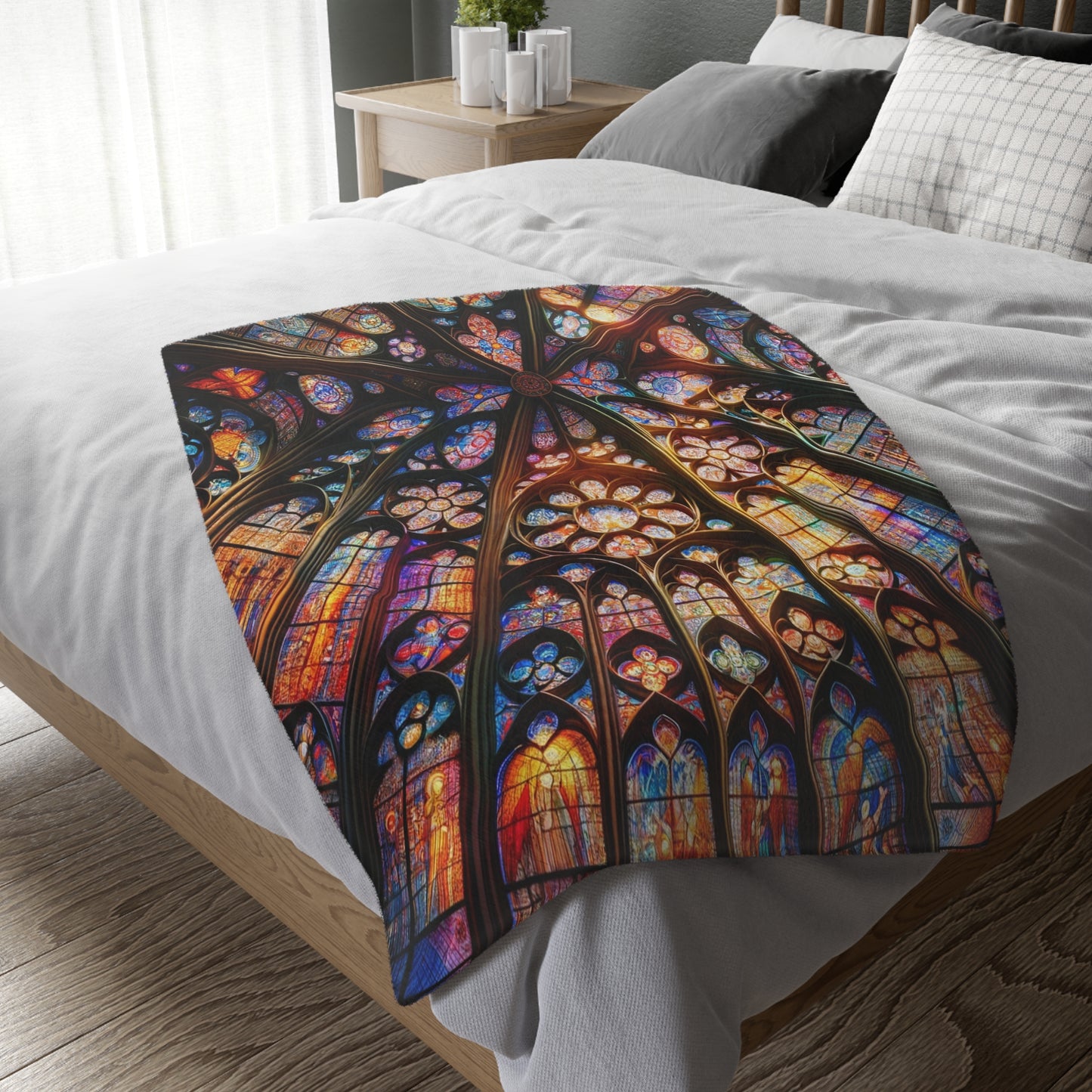 Stained Glass Bedspread- Double Sided Print