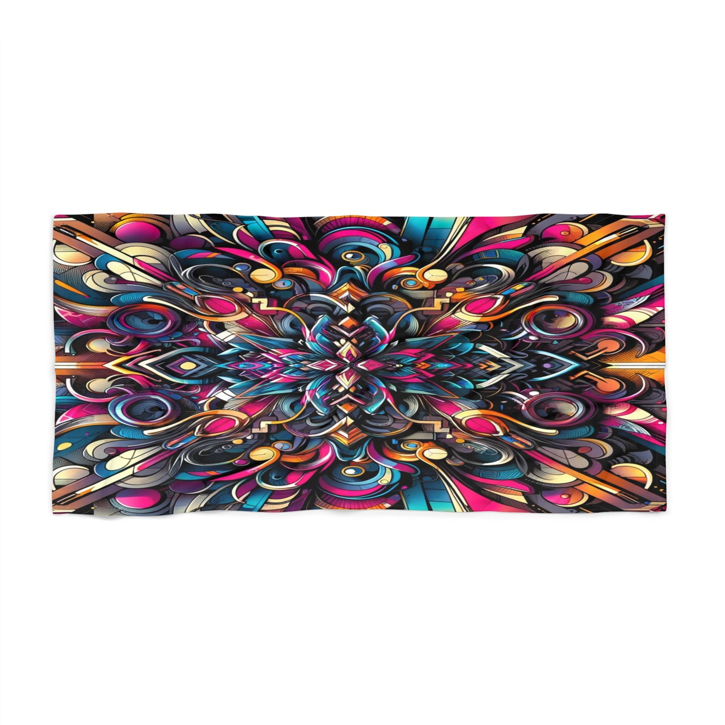 Chromatic Cascade Beach Towel