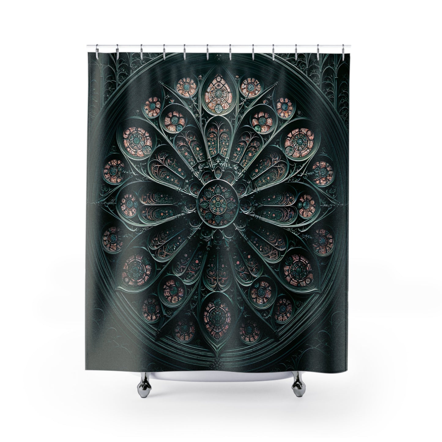 Gothic Splendor: The Stained Glass Shower Curtain