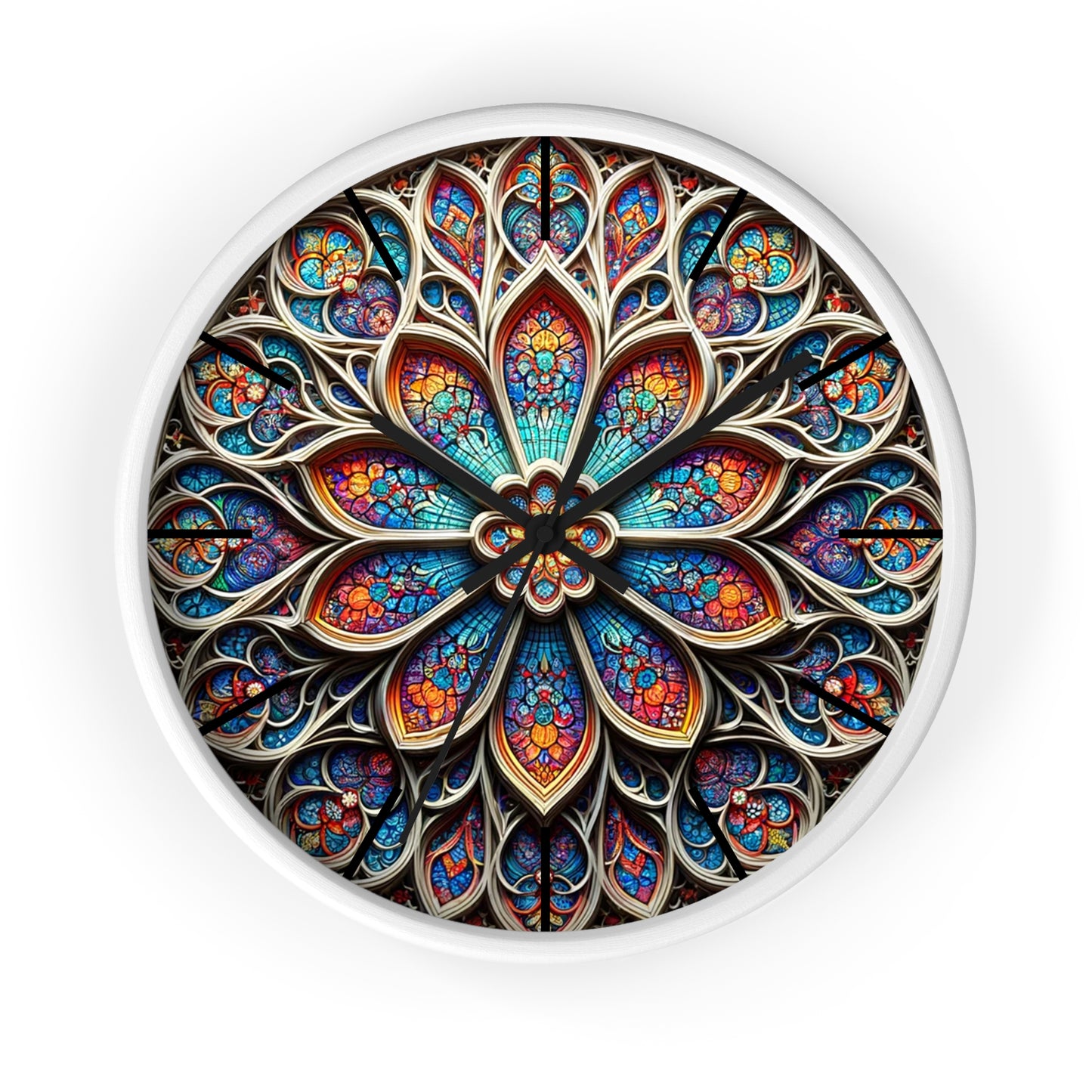 Vibrant Stained Glass-Inspired Wall Clock