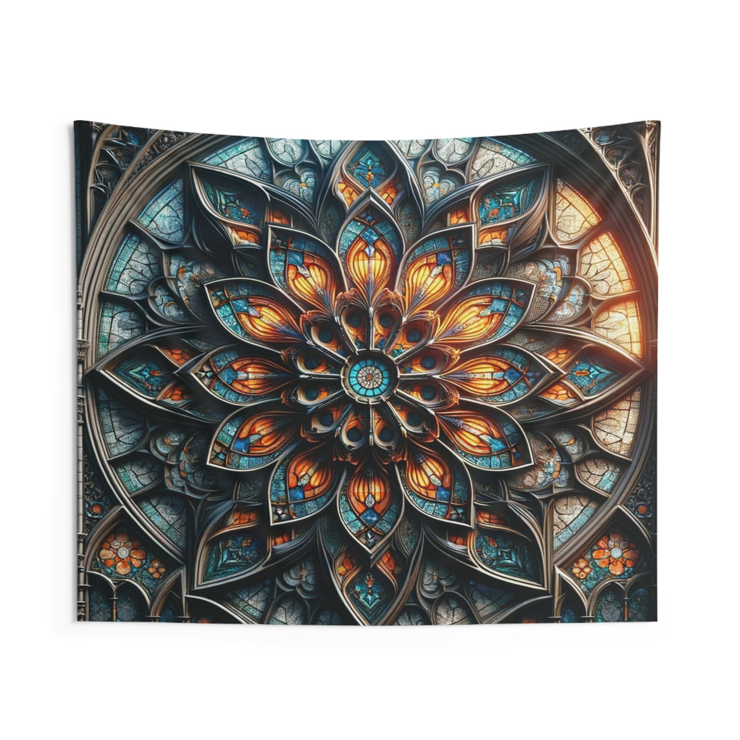 Radiant Mandala: The Sunlit Stained Glass Tapestry