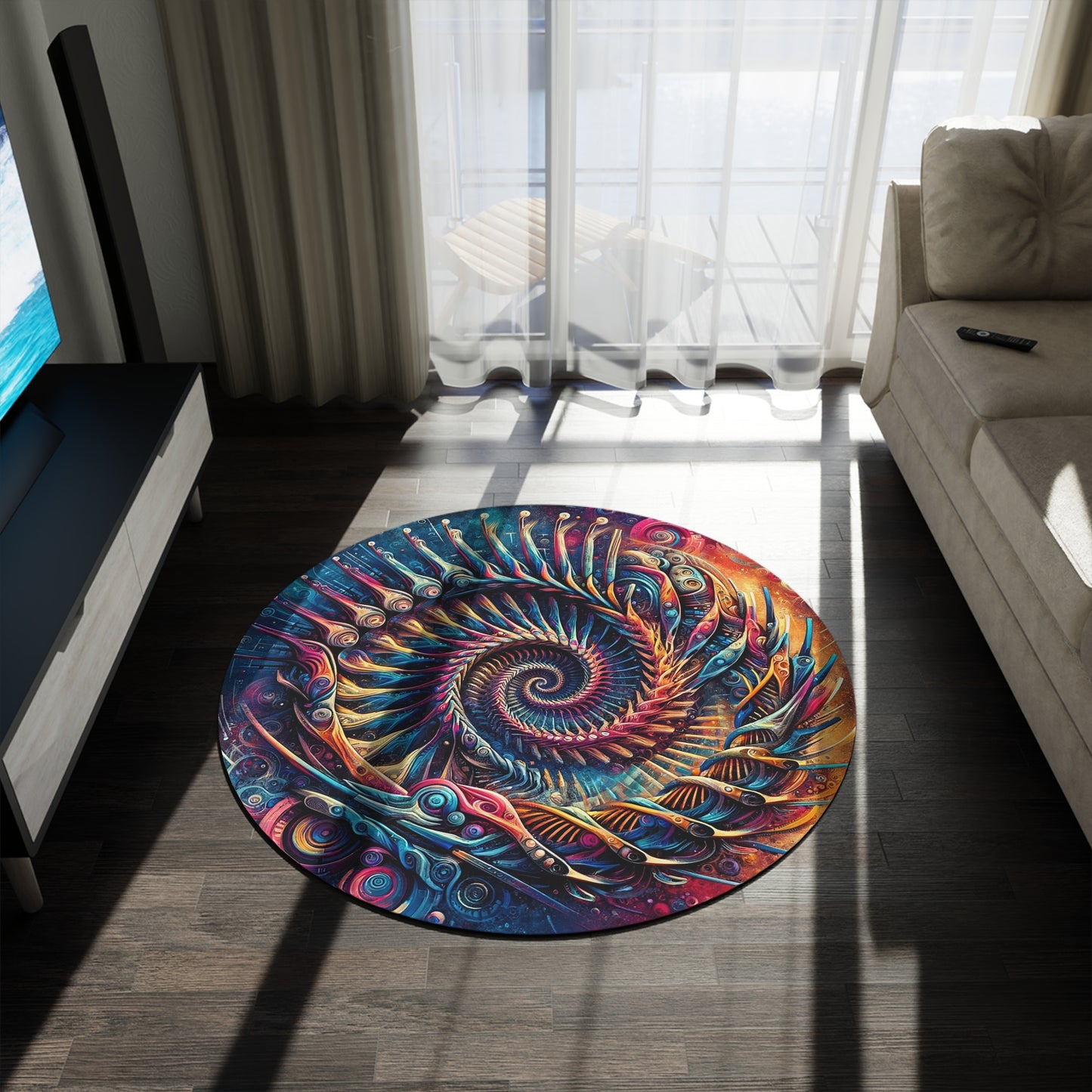 Vortex of Artistry: 5' Round Rug