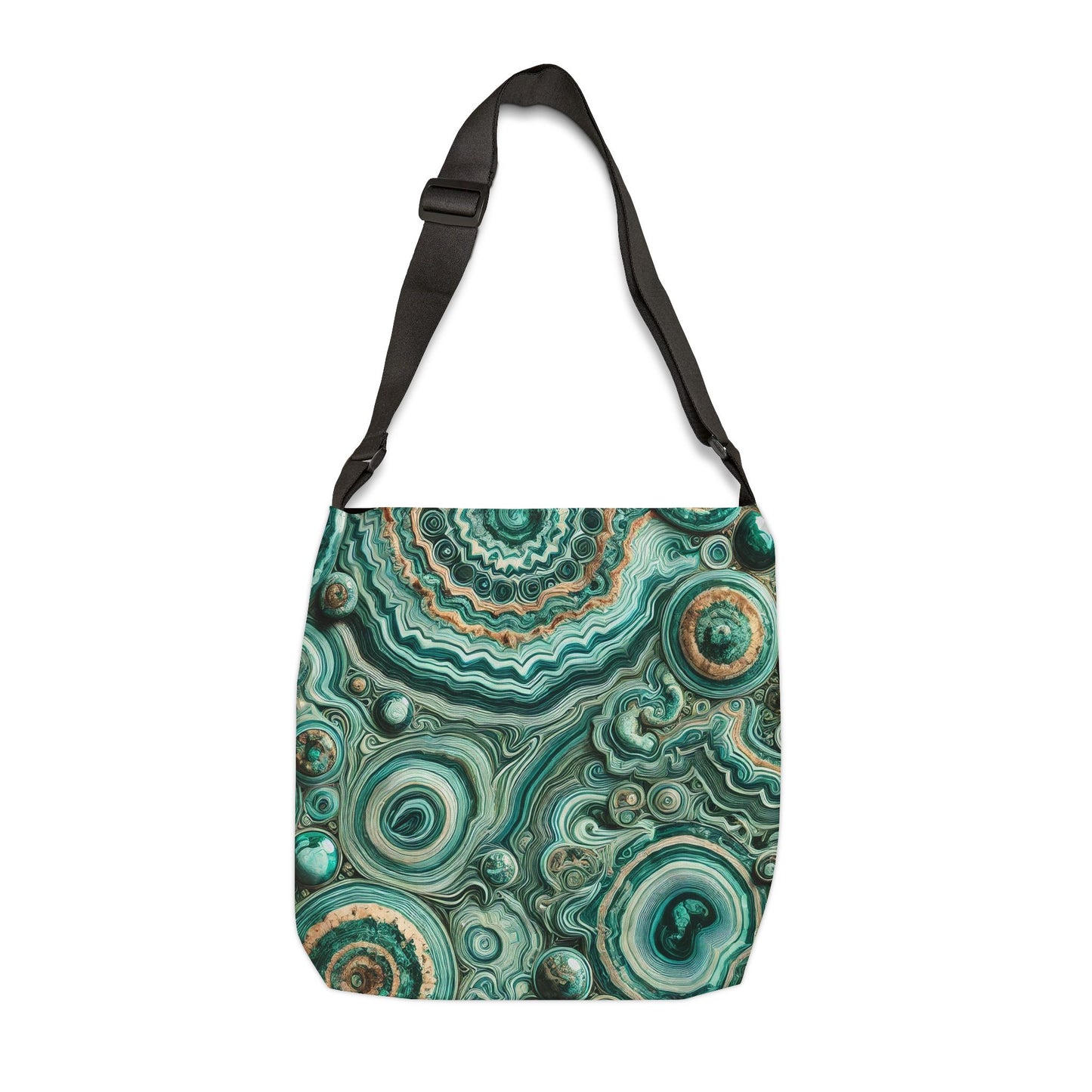 Tote Bag with Malachite and Chrysocolla Rocks Design